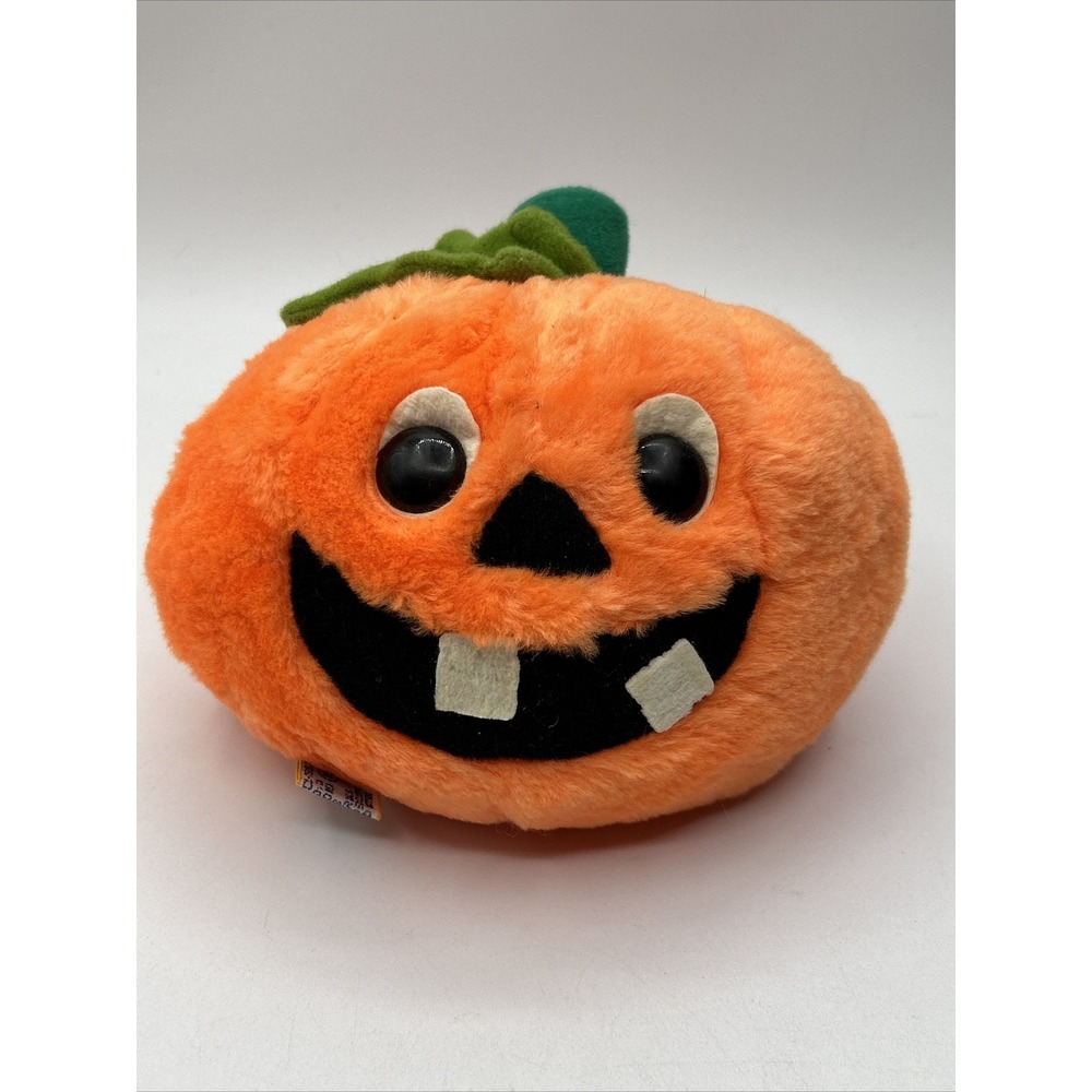 Dakin "Pumpkin Head" Plush Bean Bags 1982 with Tags 7" Halloween Stuffed Decor